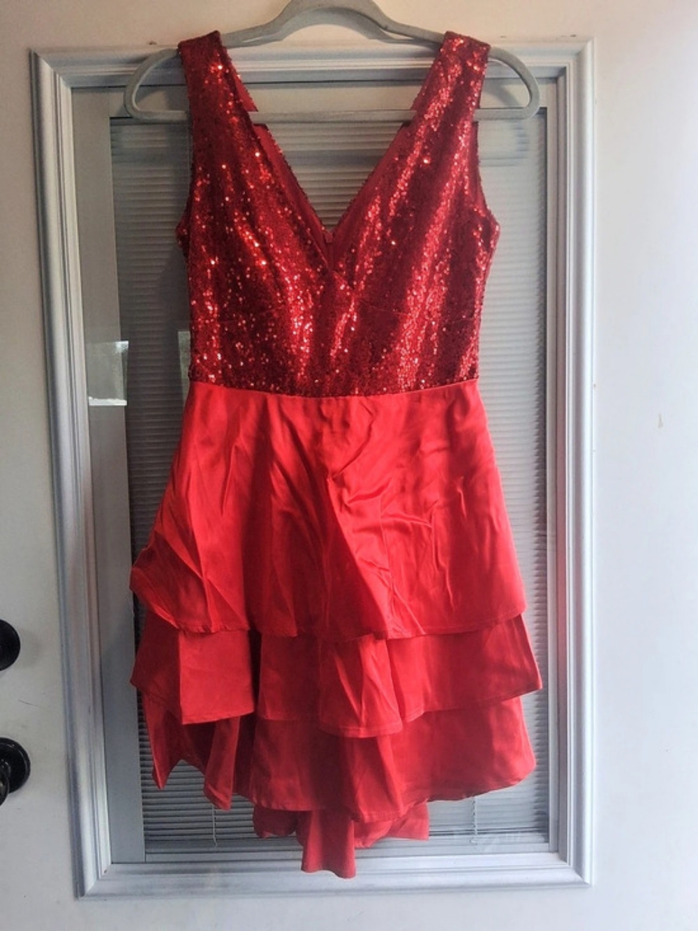 Red Sequin Mini Dress Like New